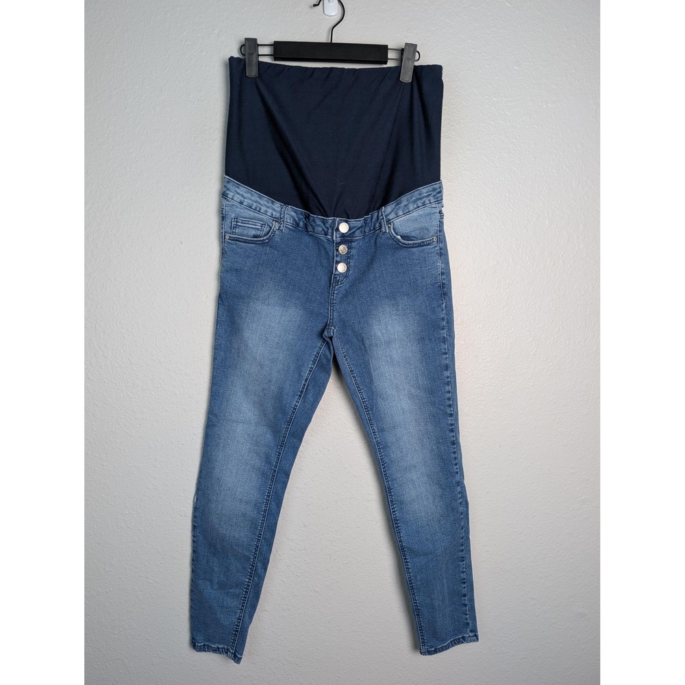 Urban Bliss Jeans Womens 12 Blue‎ Skinny Maternity Elastic Waist Stretch Denim